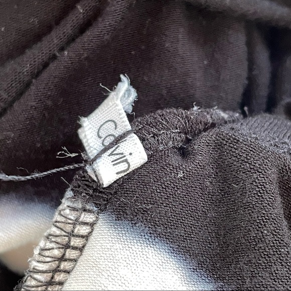 Calvin Klein Black and White Striped A-line Sleeveless Maxi Dress - Picture 4 of 4